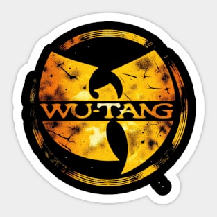 Distressed Wutang Yellow Orange effect Sticker